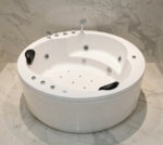 AquaBath 5x5 ft round jacuzzi bathtub with hydro massage jets