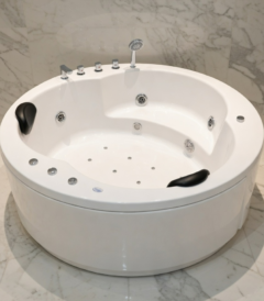AquaBath 5x5 ft round jacuzzi bathtub with hydro massage jets
