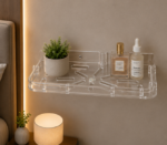 AquaBath Transparent ABS Set Top Box Wall Stand Front View 12 × 10 Inches Wall Mounted Shelf