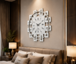 Angled View of AquaBath Designer Square Wall Clock 24 × 24 Inches