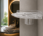 Side View of AquaBath Transparent ABS Wall Mounted Multipurpose Corner Shelf