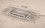 Dimension View of AquaBath Transparent ABS Bathroom Shelf Showing 16 × 5.5 Inch Size
