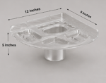 Angled View of AquaBath Transparent ABS Multipurpose Corner Shelf 12 × 8 × 5 Inches