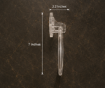 Side Profile of AquaBath Transparent ABS Towel Ring Showing 7 × 2.2 Inch Dimensions