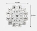 Dimension View of AquaBath Designer Square Wall Clock 24 × 24 Inches