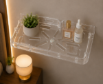Close-Up View of AquaBath Transparent ABS Wall Mounted Set Top Box Wall Stand