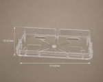 Side Profile of AquaBath Transparent ABS Set Top Box Wall Stand Showing 12 × 10 Inch Dimensions