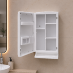 AquaBath NU Look ABS Bathroom Cabinet with Mirror Door 20.5 × 14.5 × 5 Inches Wall Mounted Storage Cabinet