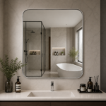 AquaBath PVC Bidding Mirror 24x24 inch premium PVC frame bathroom wall mirror with rounded corners