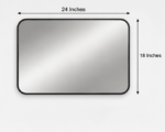 Dimension View of AquaBath Black Frame Bathroom Mirror 24 × 18 Inches