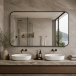 AquaBath Aluminium Frame Mirror 24x24 inch premium aluminium frame bathroom wall mirror with rounded corners