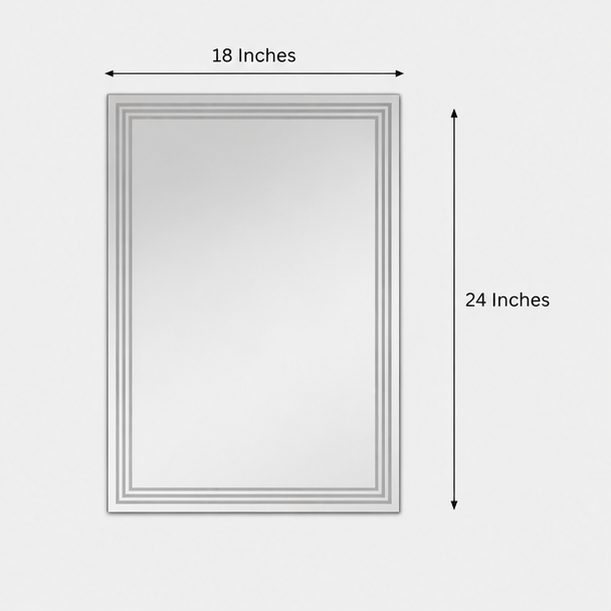 AquaBath Back Frosted Mirror Dimensions – 18 × 24 Inch Dimension View of AquaBath Back Frosted Mirror 18 × 24 Inches