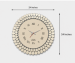 Dimension View of AquaBath Decorative Round Wall Clock 24 × 24 Inches