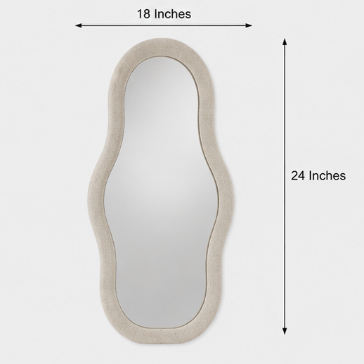AquaBath Designer Irregular Floor Mirror Dimensions – 18 × 24 Inch Dimension View of AquaBath Designer Irregular Floor Mirror 18 × 24 Inches
