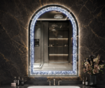 AquaBath Arch LED Bathroom Mirror Front View 18 × 24 Inches