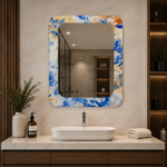 AquaBath Double Glass Mirror 18x24 Inches with Decorative Double Glass Border