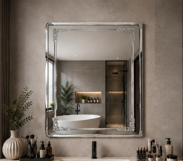 AquaBath Double SS Decorative Mirror 18 × 24 Inch – Front View AquaBath Double SS Decorative Mirror Front View 18 × 24 Inches
