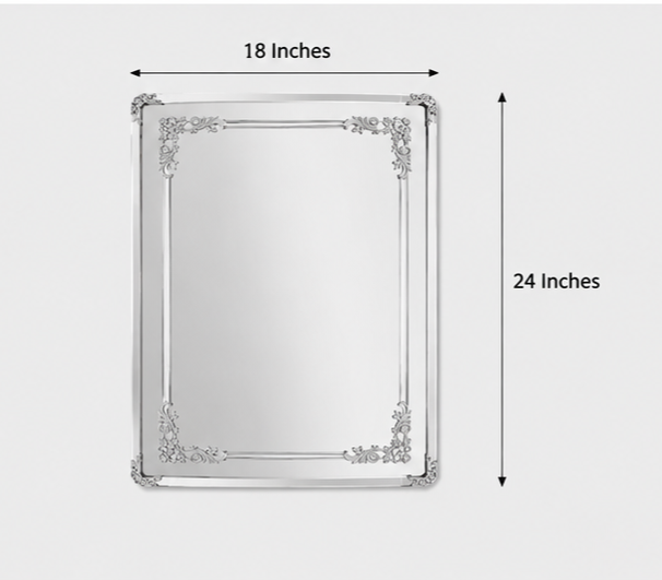 AquaBath Double SS Decorative Mirror Dimensions – 18 × 24 Inch Dimension View of AquaBath Double SS Decorative Mirror 18 × 24 Inches