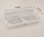 Dimension View of AquaBath Transparent ABS Double Soap Dish Showing 10 × 5 × 1 Inch Size