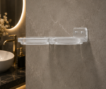 Side View of AquaBath Transparent ABS Double Wall Mounted Soap Dish