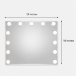 Dimension View of AquaBath Hollywood Vanity Mirror 24 × 18 Inches