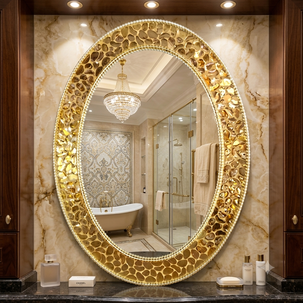 mosaic mirror AquaBath Mosaic Mirror 18x24 Inches with Decorative Mosaic Border