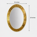 Dimension View of AquaBath Gold Mosaic Decorative Mirror 18 × 24 Inches