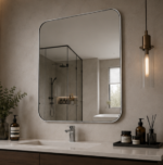 Angled View of AquaBath Rectangular Bathroom Mirror