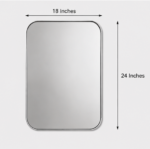 Dimension View of AquaBath Rectangular Bathroom Mirror 18 × 24 Inches
