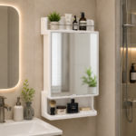 AquaBath Rich Look ABS Bathroom Cabinet with Mirror Door 18 × 6 × 30 Inches Wall Mounted Storage Cabinet