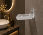 Side View of AquaBath Transparent ABS Wall Mounted Soap Dish