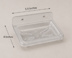 Dimension View of AquaBath Transparent ABS Soap Dish Showing 5.5 × 4 Inch Size