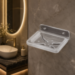 AquaBath premium plastic single soap dish wall mounted transparent bathroom soap holder