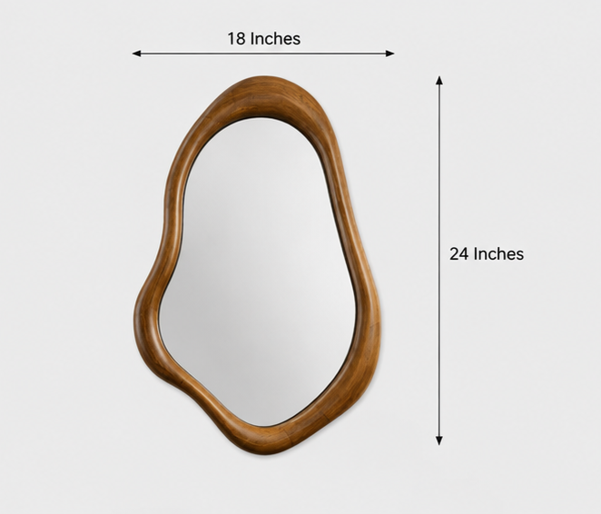 AquaBath Designer Wooden Frame Mirror Dimensions – 18 × 24 Inch Dimension View of AquaBath Designer Wooden Frame Mirror 18 × 24 Inches